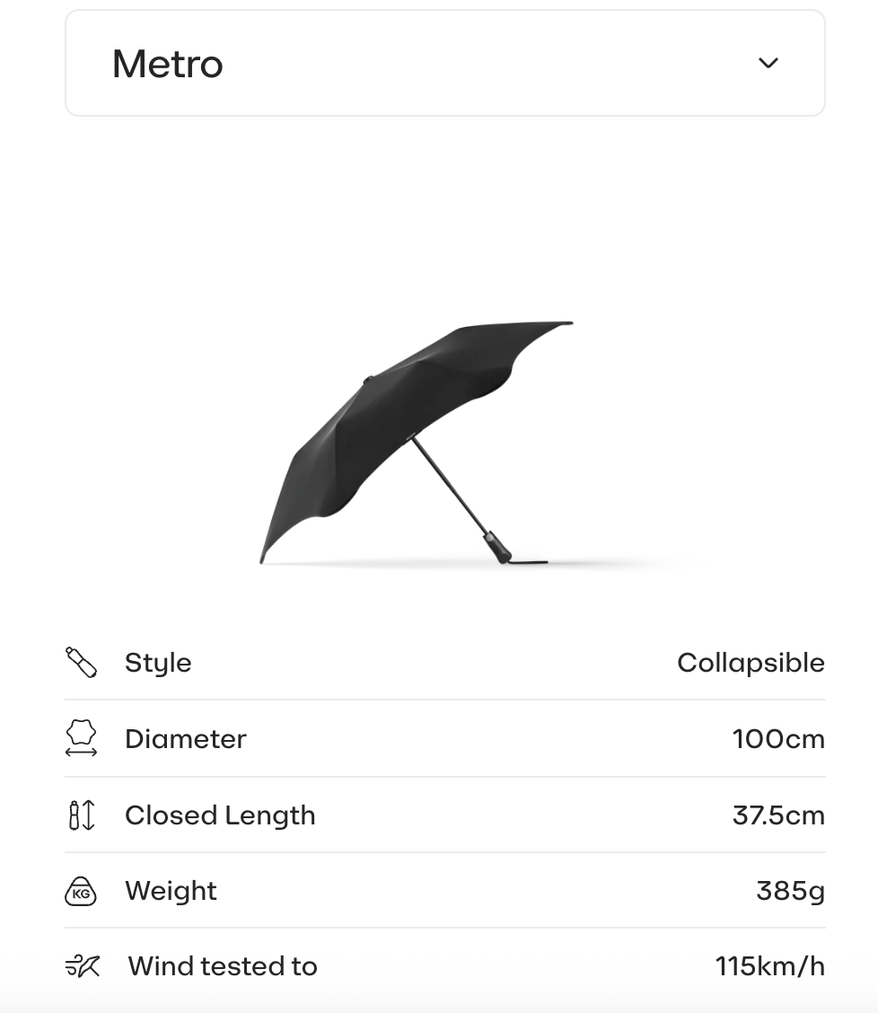 BluntBLUNT Metro UmbrellaOutdoor Action