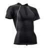Sharkskin Chillproof Short Sleeve Top with Chest Zip - Women's front angle view