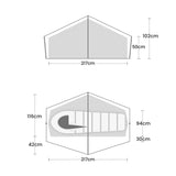Terra Nova Laser Lite AS Tent Outdoor Action- Tent Dimensions