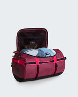 The North Face Base Camp Duffel - Small in Burgundy Crush/TNF Black - packed interior detail