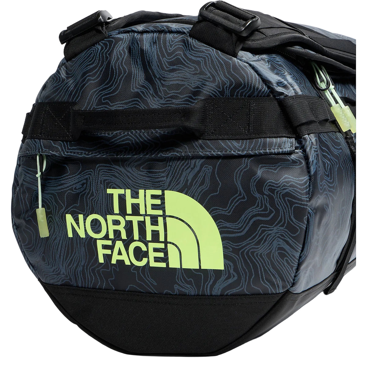 The North Face Base Camp Duffel - Small in TNF Black Glowing Topo Print - front