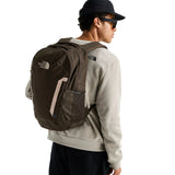 The North Face Vault Backpack in Dark Chestnut/Garnet - worn