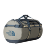 The North Face Base Camp Duffel Large in Stone Slab/Gran - front view showing water-resistant recycled fabric construction