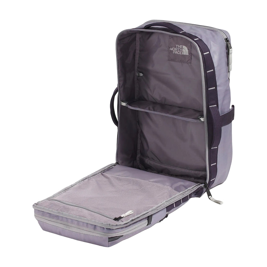 Close-up of The North Face Base Camp Voyager Daypack showing fillet zipper and organisational pockets