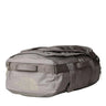 The North Face Base Camp Voyager Duffel 32L in Soapstone/Stone Slab - front view showing recycled fabric construction and external zip pocket