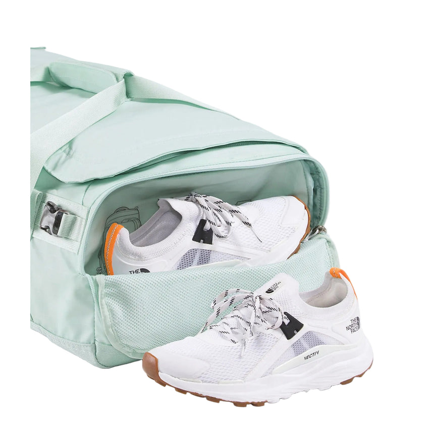 The North Face Base Camp Voyager Duffel 42L Opal Frost-Pearl/Stone White Shoe Compartment