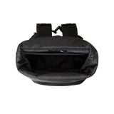 Interior view of The North Face Base Camp Voyager Roll Top Backpack showing fleece-lined laptop compartment