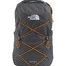 The North Face Jester Backpack 28L in Anthracite Grey - front view with recycled polyester construction and bungee system