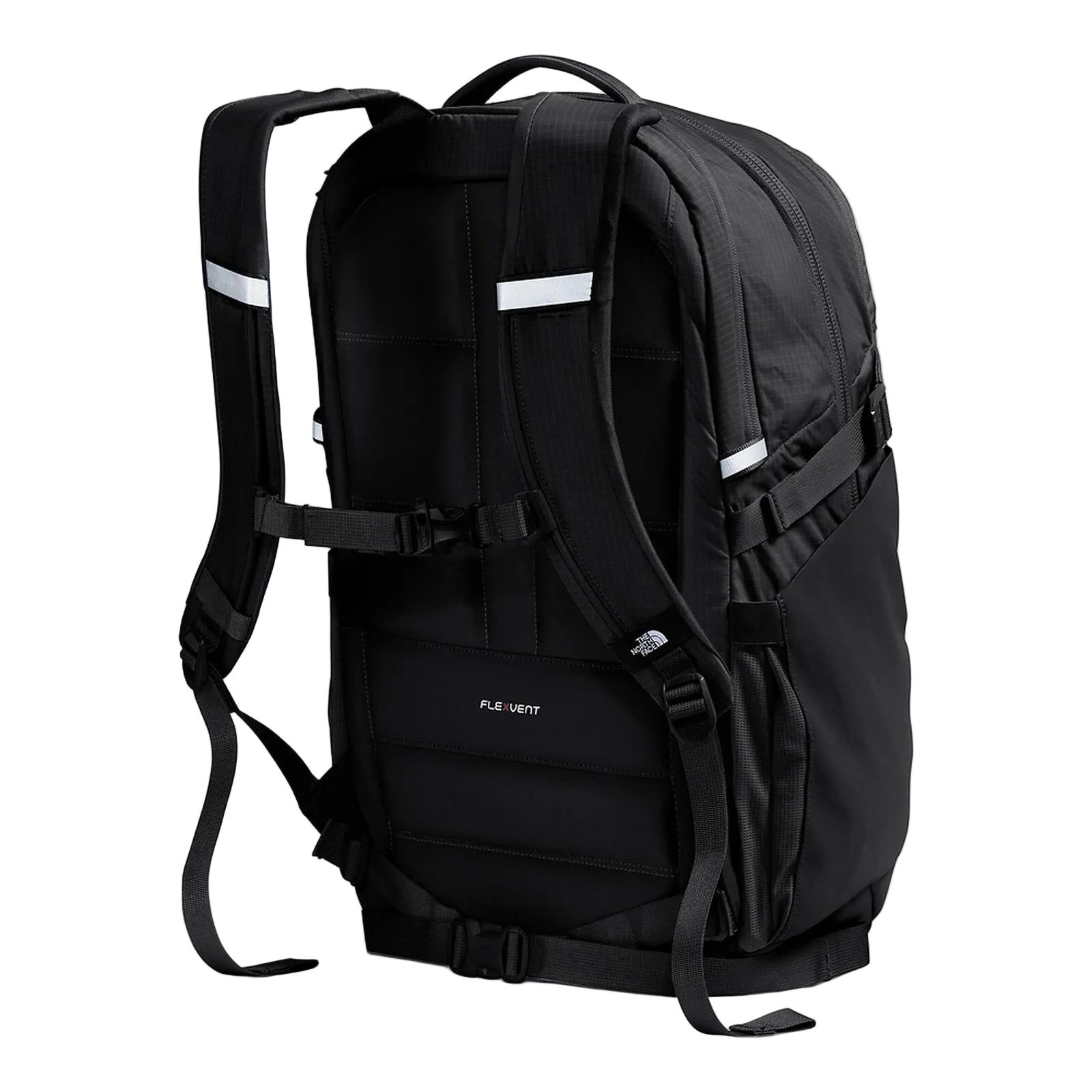 The North Face Router Backpack back panel showing padded shoulder straps and breathable mesh design