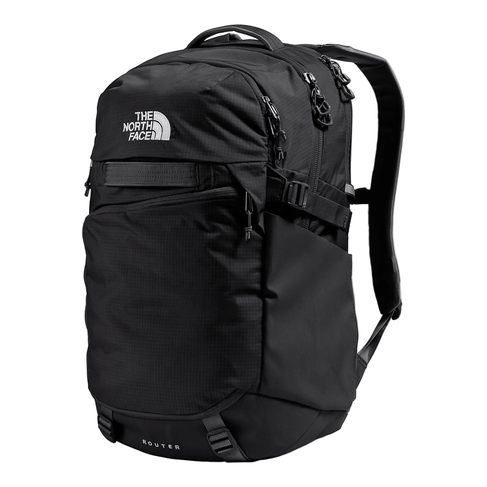 The North Face Router Backpack 40L being worn, demonstrating comfortable fit and everyday versatility