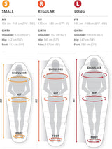 Thermarest Parsec -6C Sleeping Bag Outdoor Action- Dimensions