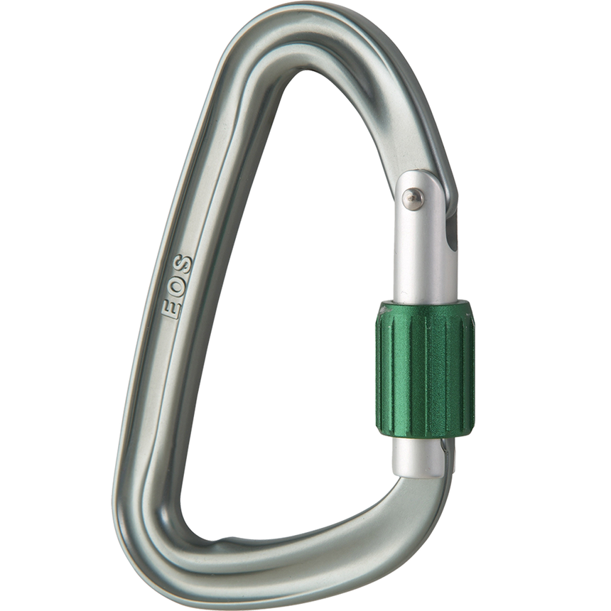 Wild Country Climbing EOS Screwgate Carabiner Outdoor Action Gunmetal/Green - Side View
