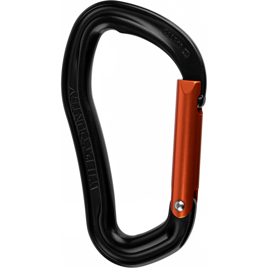 Wild Country Climbing Electron Straight Gate Carabiner Outdoor Action Black/Orange - Side