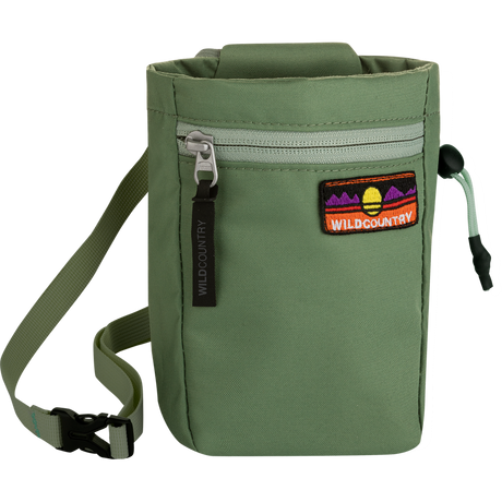 Wild Country Climbing Flow Chalk Bag Outdoor Action Green Ivy - Front Angled