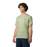 Wild Country Climbing Flow T-Shirt Man Outdoor Action Jade - Front Angled Fit on Model