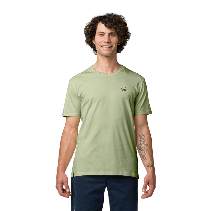Wild Country Climbing Flow T-Shirt Man Outdoor Action Jade - Front Fit on Model