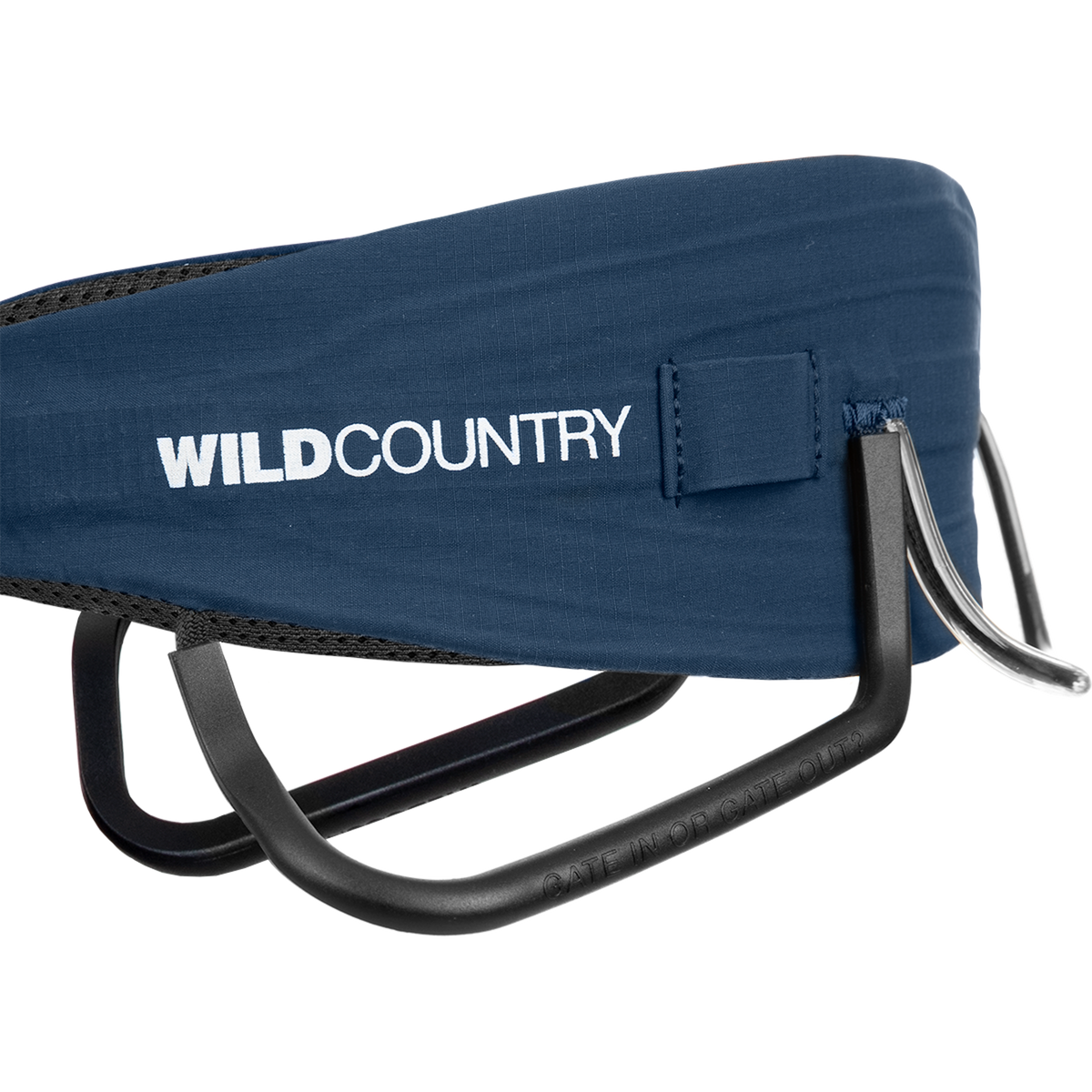 Wild Country Climbing Mosquito Pro Harness Outdoor Action Navy - Side Logo