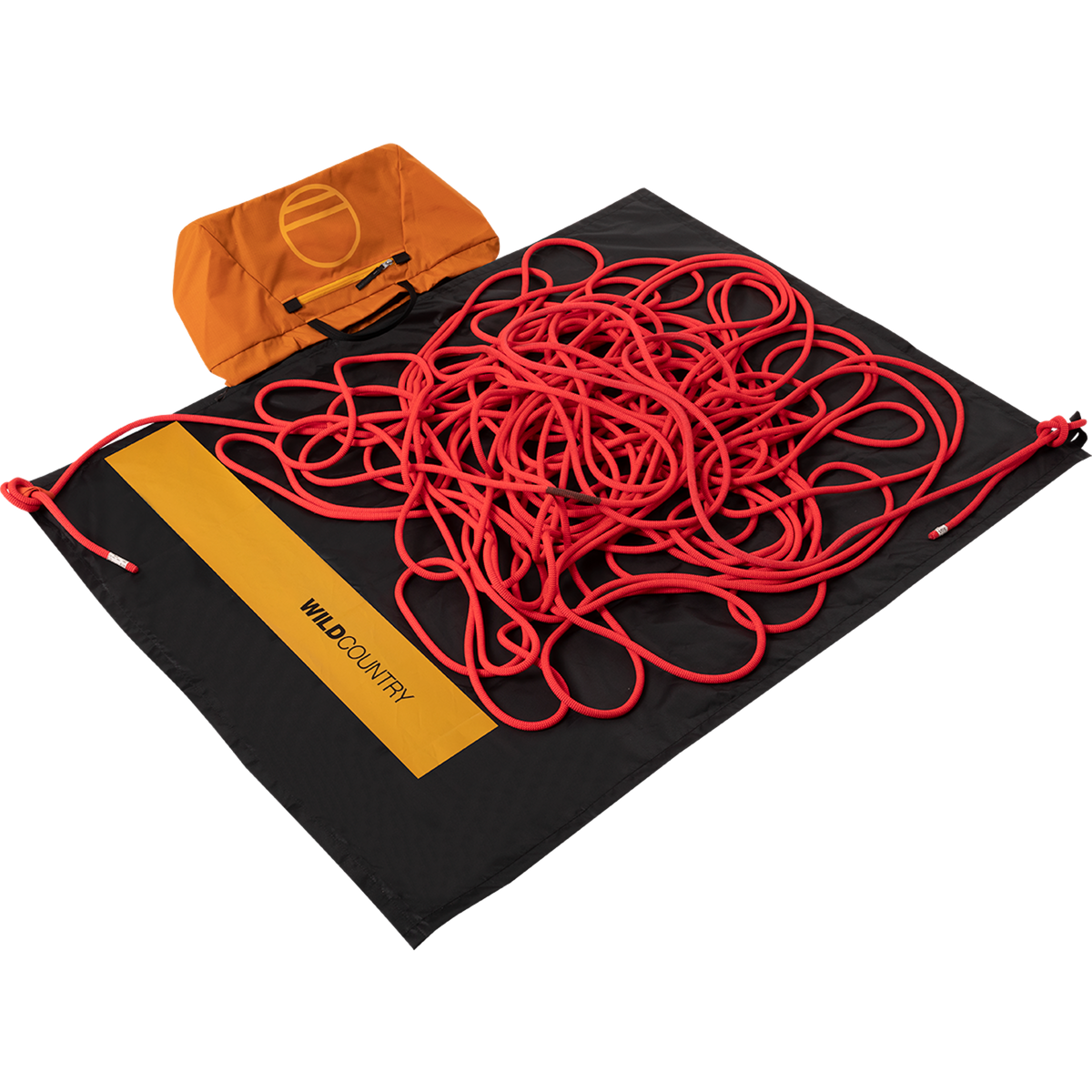 Wild Country Climbing Rope Bag Sandstone - Open with Rope on top