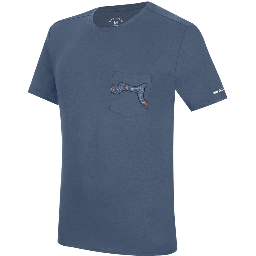 Wild Country Climbing Session Men's T-Shirt Ceuse Blue - Front Angle View