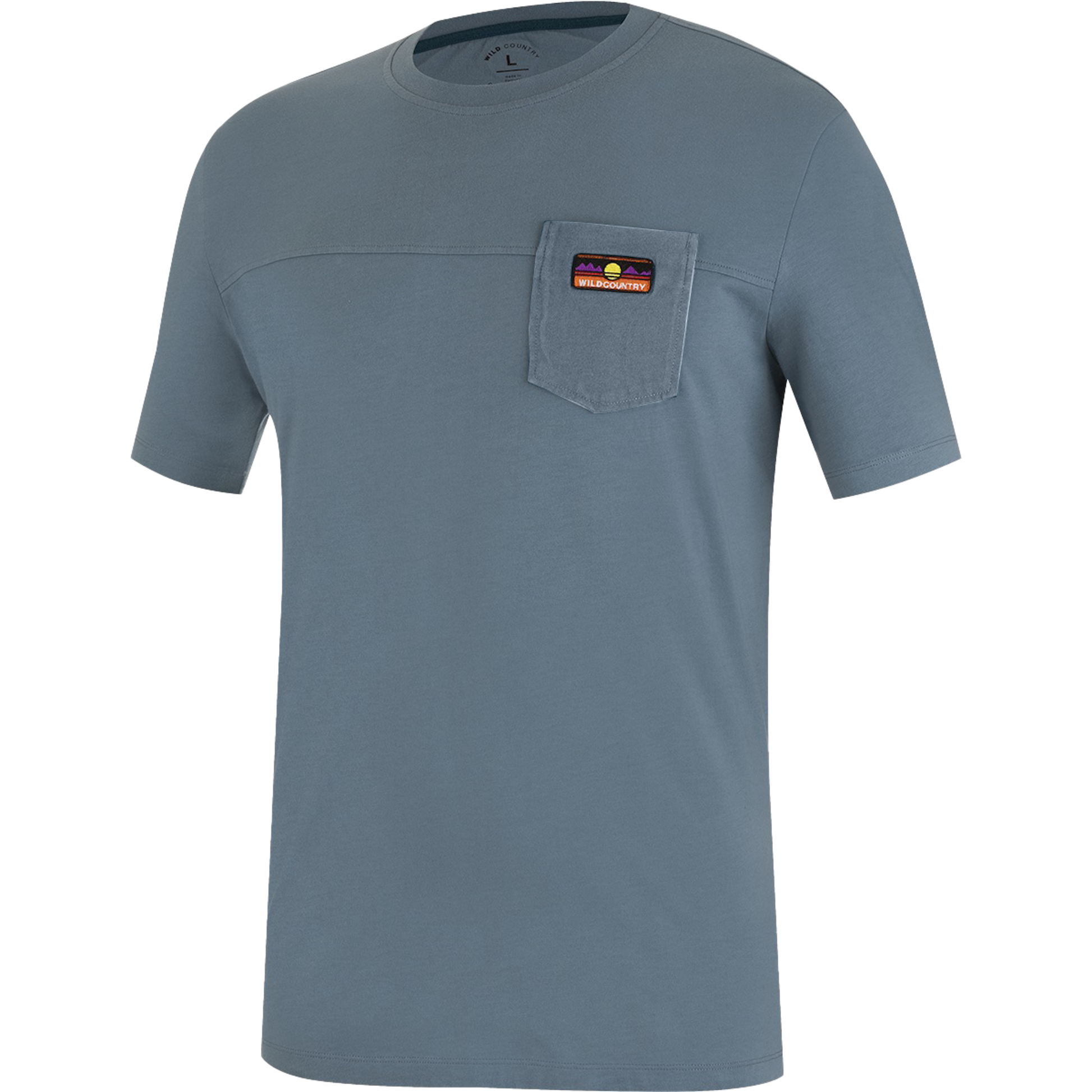 Wild Country Climbing Spotter T-Shirt Man Outdoor Action Deepwater - Front Angled