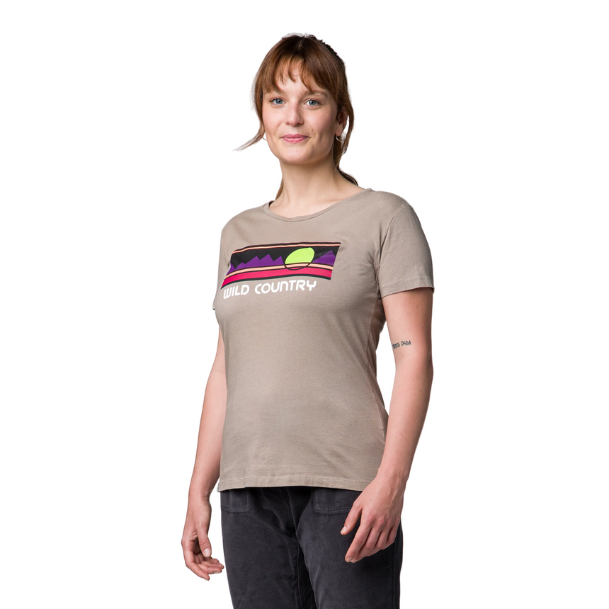 Wild Country Climbing Stamina Women's T-Shirt Brindle - Model Front Angle View