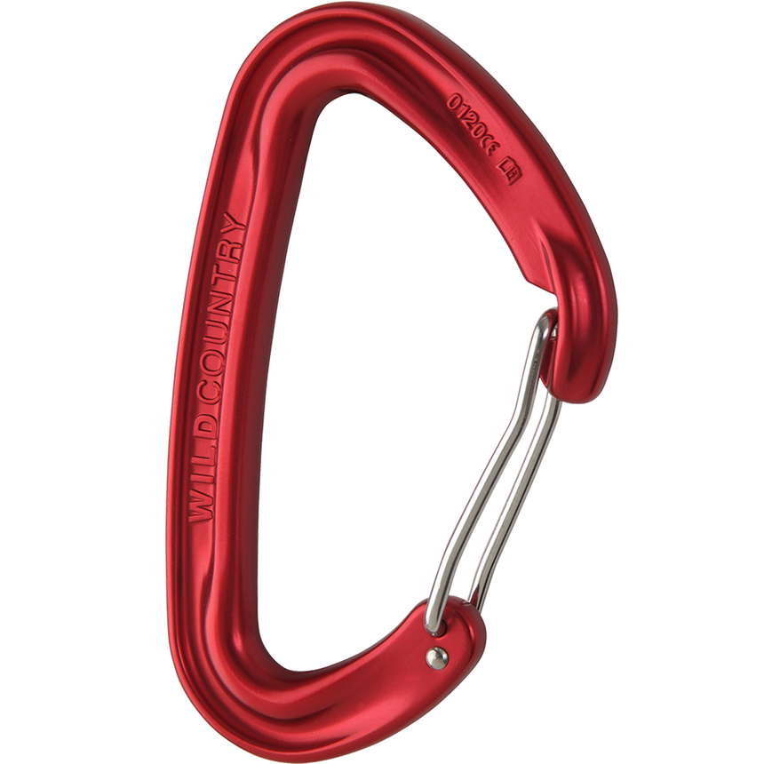 Wild Country Climbing Wildwire Carabiner Outdoor Action Red - Angle