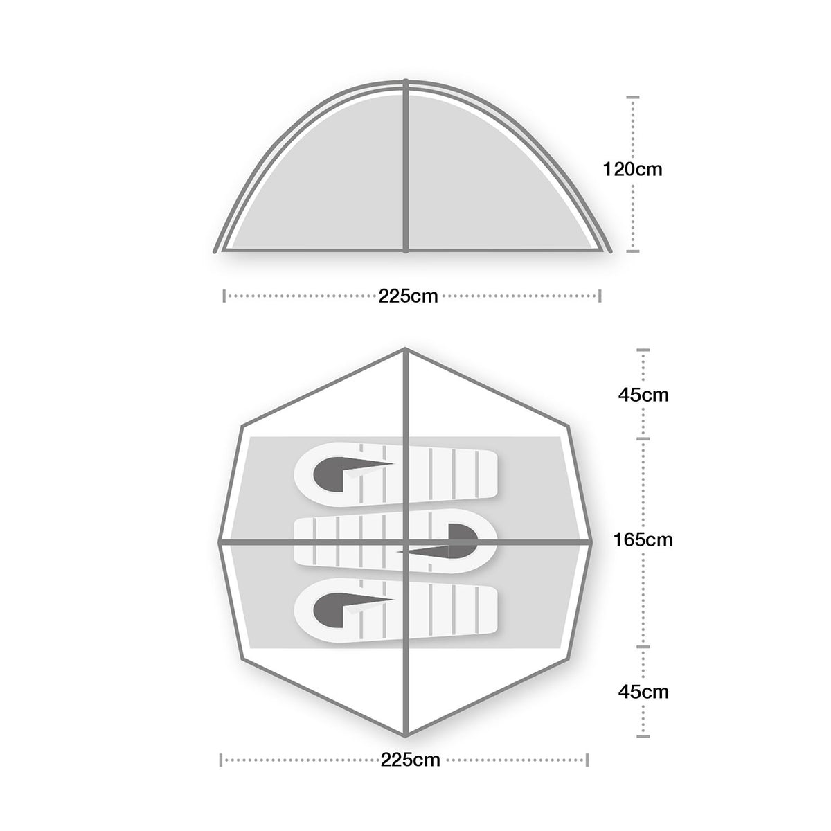 Wild Country Helm Compact 3 Tent Outdoor Action- Tent Dimensions
