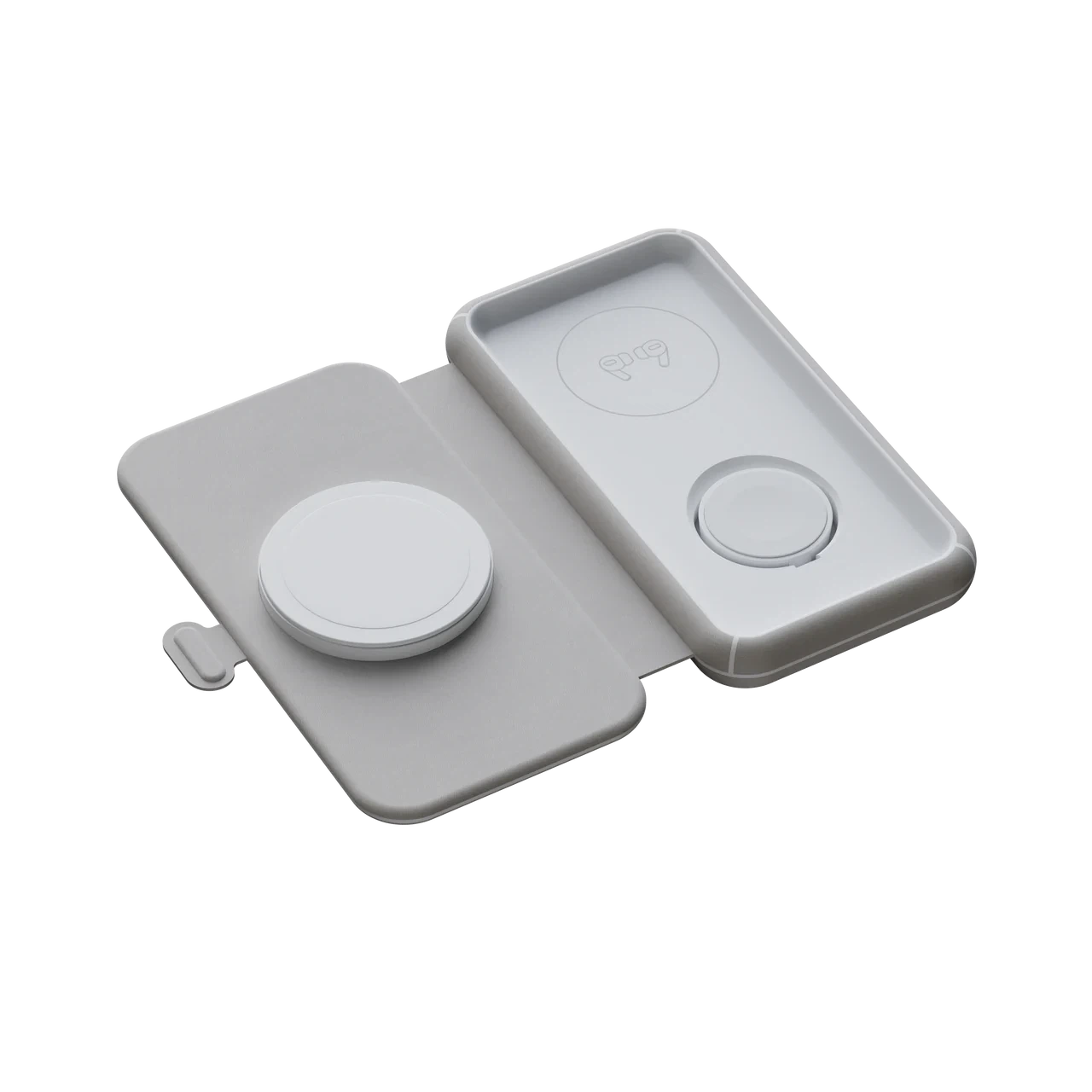 Xtorm Foldable Wireless Travel Charger 3-in-1 - Angled Top Unfolded View