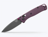 Benchmade Mini Bugout 533GY-09 dark purple Grivory knife open, presentation side