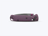 Benchmade Mini Bugout 533GY-09 dark purple Grivory knife closed, presentation side