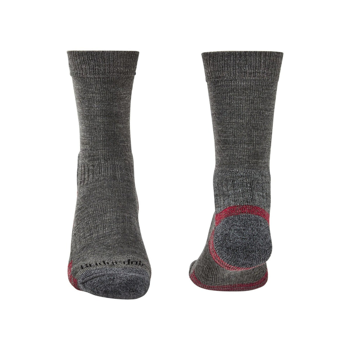 Bridgedale Men's Hike Lightweight Merino Performance Boot Socks in Grey Heather, alternate view 2