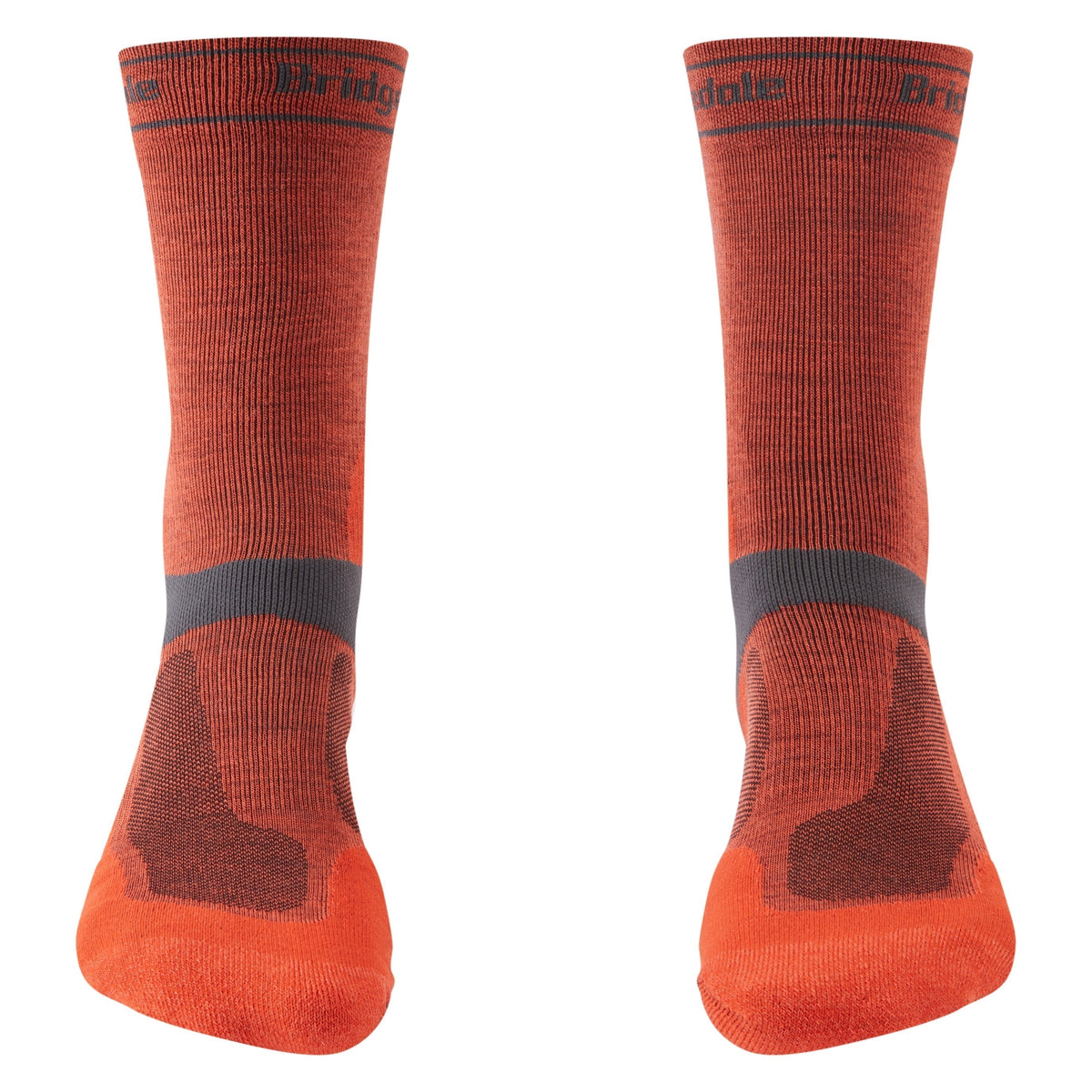 Bridgedale Men's MTB Mid-Season Weight T2 Merino Sport Boot Socks in Orange, alternate view