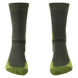 Bridgedale Men's MTB Summer Weight T2 Coolmax Sport Boot Socks in Dark Green/Lime, alternate view