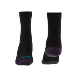 Bridgedale Women's Hike Lightweight Merino Performance Boot Socks in Black/Purple, alternate view 2