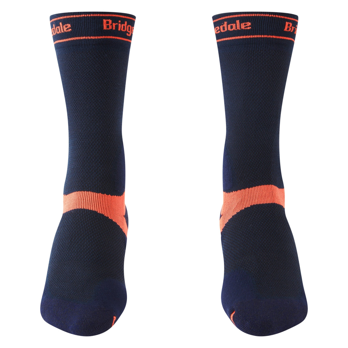 Bridgedale Women's MTB Summer Weight T2 Coolmax Sport Boot Socks in Navy/Peach, alternate view