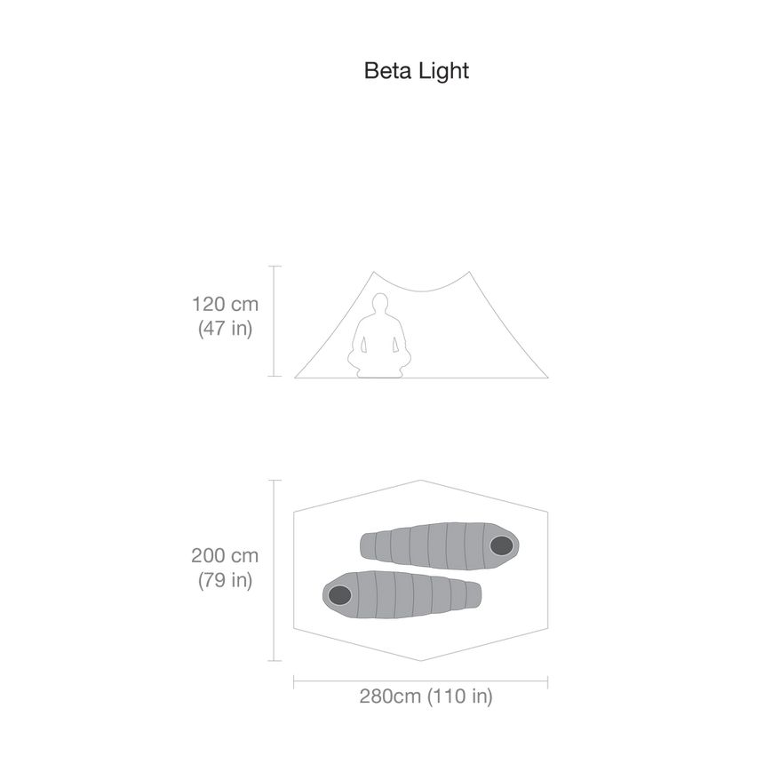 Black Diamond Beta Light 2P Tent- Size Guide