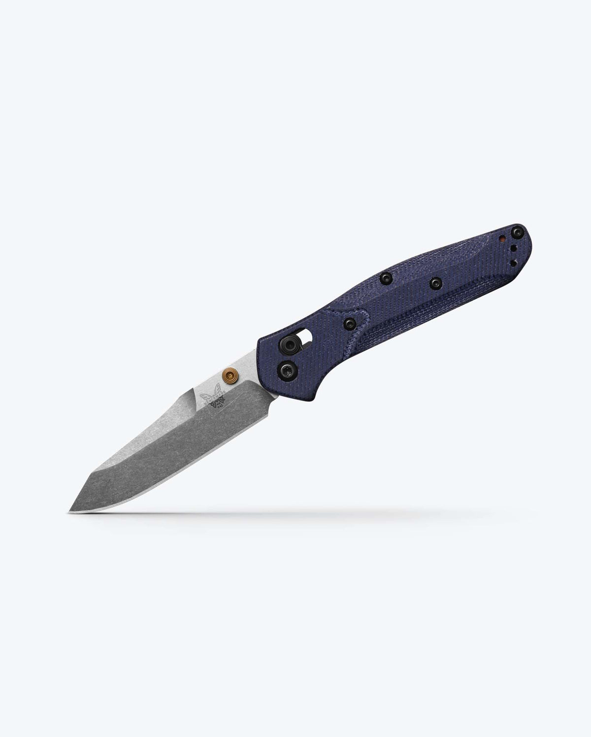 Mini Osborne Denim Micarta - Angled Open View | Benchmade Knife Co.