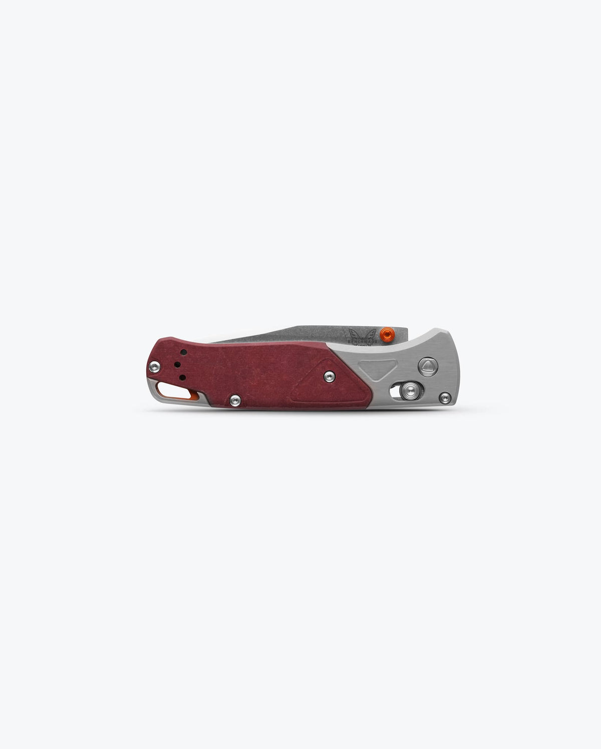 Bugout® Grey/Redstone Aluminum & Richlite Folding Knife - Closed Side Profile | Benchmade Knife Co.