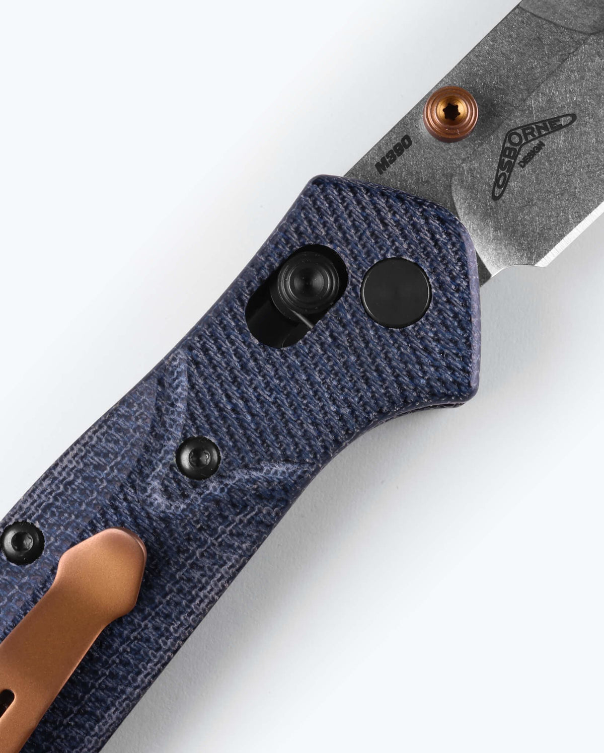Mini Osborne Denim Micarta - AXIS Lock Mechanism Detail | Benchmade Knife Co.