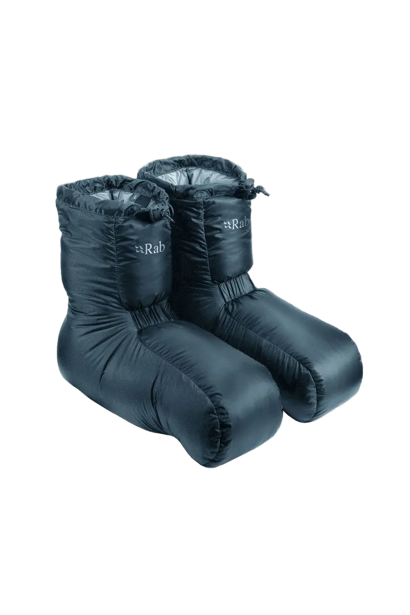 Pair of black insulated boots on a light gray background