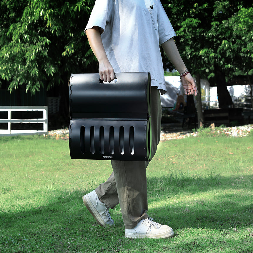 extool Camp Fun Folding Barbecue Grill Used as Stove - Creates Warm Atmosphere at Campsite