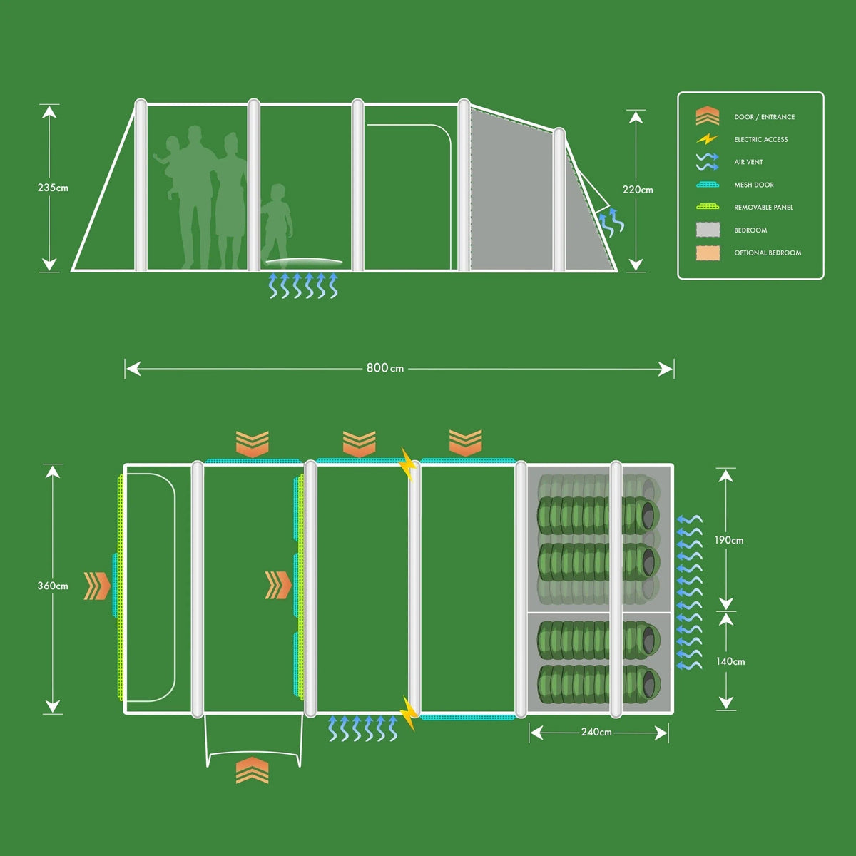 Holawild AIRTEK PARKHURST 4.0 Inflatable Family Tent (2025) - Parkhurst 4.0 Floorplan Updated