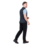 Mountain Equipment Aerotherm Men's Vest in Blue Nights - back view showing active fit and semi-elasticated hem