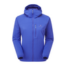 Mountain Equipment Aerotherm Women's Jacket in Vivid Blue - front view showing EXOLITE 45 softshell fabric and active fit