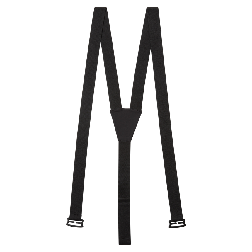 Mountain Equipment Braces Single Back Point in Black - showing Y-back design and EXOLITE 210 cross patch