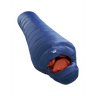 Mountain Equipment Classic Eco 300 Sleeping Bag in Dusk - top view showing 5-baffle anatomically shaped hood and Lode Lock magnetic closure