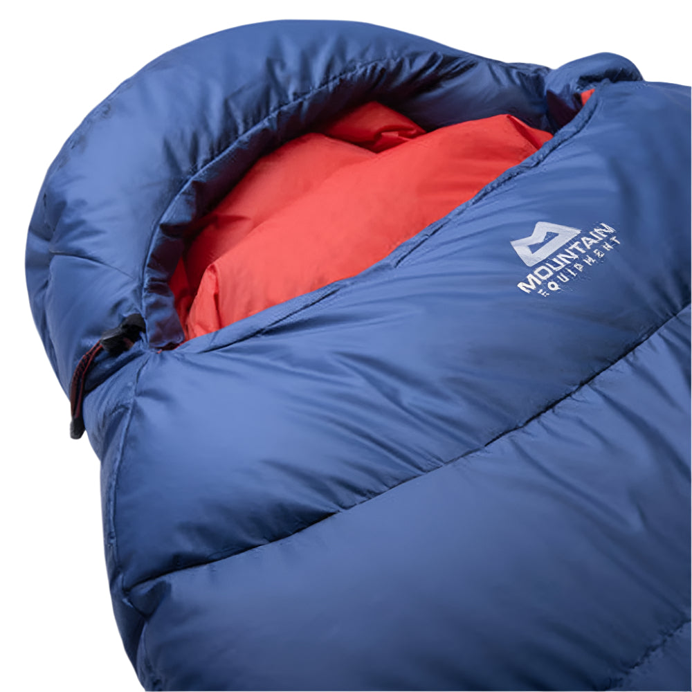2-baffle anatomically offset foot box detail on Mountain Equipment Classic Eco 500 Sleeping Bag in Dusk
