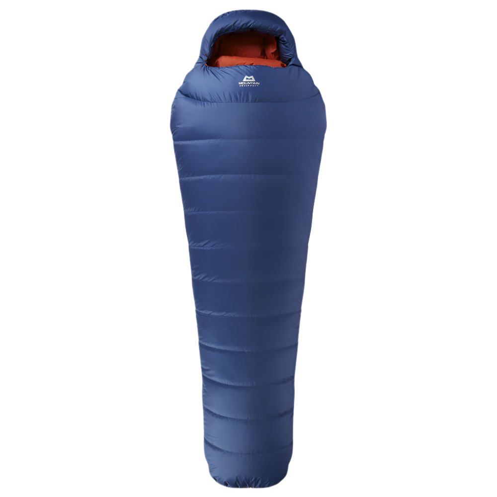 Mountain Equipment Classic Eco 500 Sleeping Bag in Dusk - product preview showing 700+ fill power recycled down and Mountain Fit construction