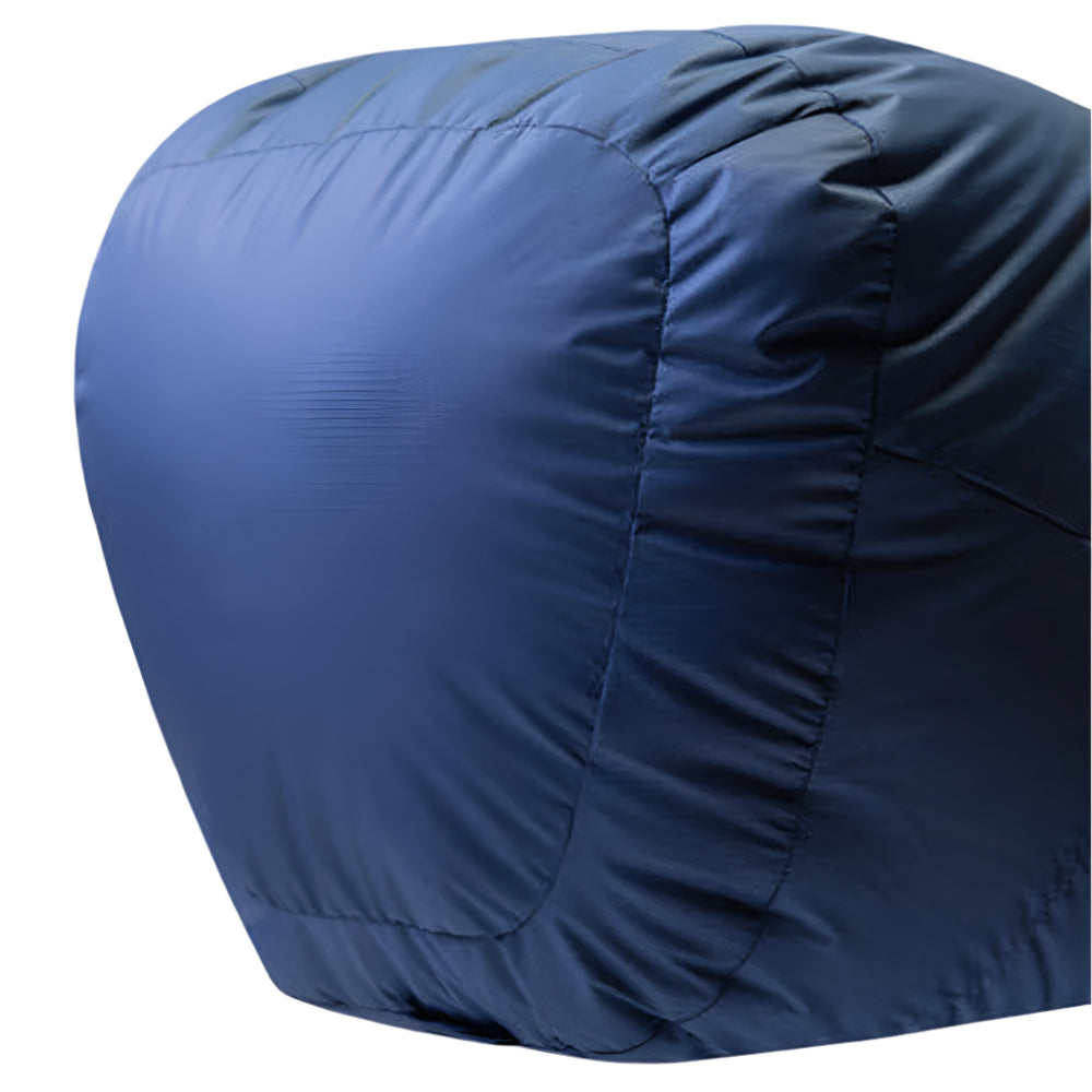 Full-length Gemini zip baffle detail on Mountain Equipment Classic Eco 500 Sleeping Bag in Dusk