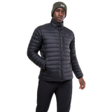 Zipped chest pocket detail on Mountain Equipment Earthrise Men's Jacket in Black